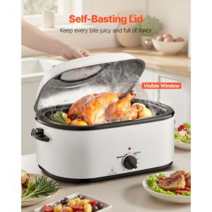 Forno Elettrico da Banco 26QT con Temperatura Regolabile 150-450°F, Teglia per Arrosto per Cottura Rapida, Manico Antiscottatura, Forno per Arrosto di Tacchino Visibile - Product Image 4