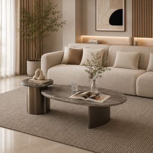 Premium <b>Nesting</b> Marble <b>Coffee</b> <b>Table</b> <b>Set</b> Modern Scandinavian Center <b>Tables</b> | Luxury Living Room Furniture for Home Hotel Villa - Product Image 1