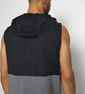 Bajo MOQ personalizado hombres verano gimnasio Stringer de talla grande algodón Jersey tanque para culturismo transpirable tejido verano con capucha músculo - Product Image 5