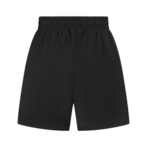 Shorts de sport décontractés pour homme, en polyester tissé, noirs unis, à séchage rapide et taille élastique - Product Image 4