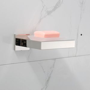 Portasapone Quadrato in Acciaio Inox 304 Antiruggine Lucidato Brillante Rimovibile Argento Accessori Bagno per Uso Domestico - Product Image 3