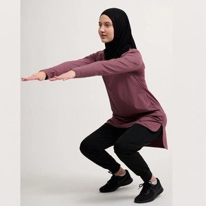 Women The Staple <b>Modest</b> Sports Dress- Plum Tunic with Leggings <b>Set</b> Islamic Sports Outfit Muslim Activewear Gym Wear <b>Set</b> - Product Image 1