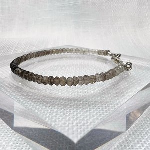 Natural Smoky Quartz Micro Faceted Round Beaded <b>Bracelet</b> 3.5mm Fashion Stone <b>Bracelet</b> For Women Wholesale Bulk Jewelry Supply - Product Image 4