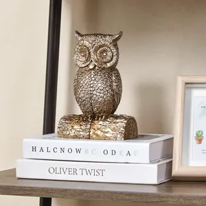 Sujetalibros de Piedra con Forma de Búho, Juego de 2 Figuras Esculpidas, Decoración Vertical Moderna y Ecológica para Montar en la Pared, para Sala de Estar - Product Image 2