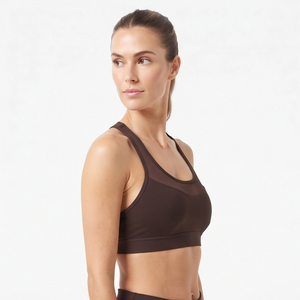 Soutien-gorge en maille transparente avec bretelles réglables, soutien-gorge en maille transparente avec construction en maille extensible, soutien-gorge en maille extensible de qualité supérieure pour femmes - Product Image 2