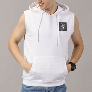 Free Shipping Wholesale Custom Design Blank <b>Sleeveless</b> Workout Gym <b>Hoodie</b> for <b>Men</b> Made Pakistan - Product Image 5
