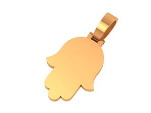 Colgante de Mano de Hamsa de Plata de Ley Chapado en Oro de 18K con Moissanita, Piedras de Corte Brillante y Diseño de Ojo Turco, Amuleto de Lujo Unisex Estilo Hiphop - Product Image 3