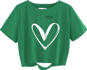 เสื้อครอปท็อปผู้หญิงทรงหลวม แขนสั้น ลุคย้อนยุค ปี 2025 ผ้าระบายอากาศ ล้างสีแบบดิสเทรส สไตล์สตรีทแวร์ ขายส่ง ผลิตที่เมืองเซียลกอต - Product Image 1