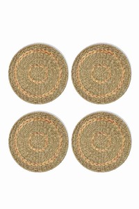 Sets de table ronds naturels de haute qualité, style bohème, tapis de table tissés en jonc de mer pour la décoration de table et de fête, fabriqués au Vietnam - Product Image 2