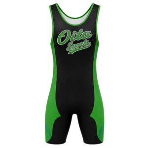 <b>Men</b> Green Black Sublimated <b>Wrestling</b> <b>Singlet</b> Polyester Lightweight <b>Wrestling</b> Sportswear Athletic Team Uniform Performance - Product Image 2