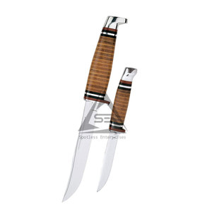 Couteaux à lame fixe à dos droit avec manche en bois DIY haute performance, en acier Damas inoxydable, garantie 3 ans, fabrication OEM sur mesure en gros - Product Image 2