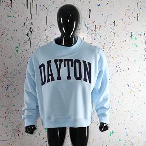 DAYTON SKY BLUE <b>Mock</b> <b>Neck</b> Sweatshirt 100% BLACK Applique Embroidery wide <b>neck</b> Sweatshirt Finer Threads - Product Image 4
