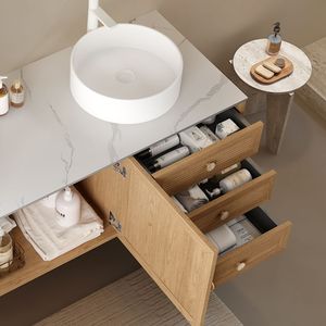 Lavabo in ceramica rotondo MUNIN 16 bianco senza rubinetto o mobiletto per bagno - Product Image 2