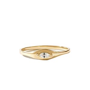 Bague de fiançailles en diamant taille marquise naturel certifié IGI, or massif 14 carats, sertie en bézel, bague de mariage, bague signet pour femme - Product Image 1