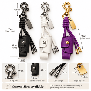 Porte-clés personnalisé en cuir PU avec bouton-pression, mini sac de luxe - Product Image 4