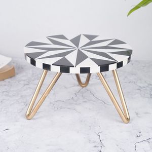 Support à gâteau décoratif personnalisé en os incrusté, avec pieds en métal doré, pour desserts et chocolats, idéal pour mariage, vente en gros, article cadeau - Product Image 2