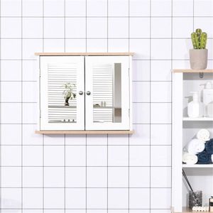 Mobile da Bagno con Specchio Bianco, Mensole Eleganti per il Tuo Bagno Moderno - Product Image 1