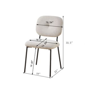 Set di 2 Sedie da Pranzo Moderne Imbottite Bianche con Gambe in Metallo, Salvaspazio per Cucina Contemporanea - Product Image 5