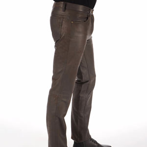 Pantalons en cuir pour hommes personnalisés les plus vendus, pantalons de moto en cuir coupe-vent de haute qualité, nouveau design - Product Image 5