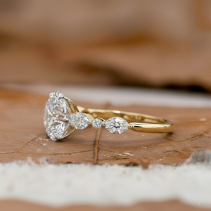 Anillo de Diamante Cultivado en Laboratorio Gia Igi Cvd HPHT de 2 Quilates, Oro Sólido de 10K, 14K, 18K, Oro Blanco, Anillo de Compromiso y Boda para Mujer - Product Image 2