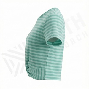 เสื้อครอปผู้หญิง ผ้าฝ้ายคุณภาพพรีเมียม ทรงโอเวอร์ไซส์ ทันสมัย สวมใส่สบาย เหมาะกับการออกกำลังกาย เสื้อยืดแฟชั่น - Product Image 3