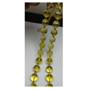Perles de quartz citron naturel facettées, rondes, couleur jaune vif, pour la création de bijoux faits main, colliers et bracelets - Product Image 1