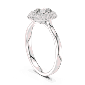 Bague de fiançailles avec halo de diamants ronds de 1 carat, cultivés en laboratoire, en argent sterling 925, 1,28 CTW, pour femme - Product Image 2
