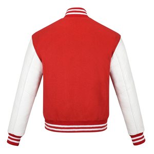 Low MOQ Custom Vintage Unisex Canvas Waterproof <b>Baseball</b> <b>Bomber</b> <b>Jackets</b> Stand Collar Varsity Design Embroidered Front Letter - Product Image 3