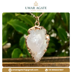 Collar Hecho a Mano con Colgante de Punta de Flecha de Cuarzo Transparente Chapado en Oro, Joyería de Piedras Preciosas de la India, Feng Shui - Product Image 4