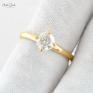 Anillo de compromiso de oro amarillo macizo de 14k con diamante blanco de corte redondo de 5mm engastado en punta, certificado por IGI, regalo de cumpleaños para esposa - Product Image 2