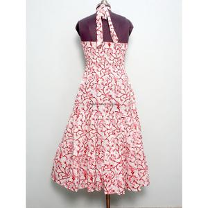 High Quality Modern Floral Cotton Bodycon Midi Dress Women Beautiful Halter Neck Backless Sleeveless Breathable Eco-Friendly - Product Image 5