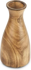 Natural Brown Stain Wooden Handmade Modern Flower Vase Bottle Shaped Slim Decorative Desktop Centerpiece - Product Image 2