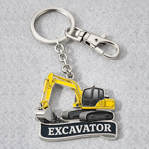 Llavero de metal con forma de excavadora, esmaltado suave, personalizado, recuerdo, juguete para niños. - Product Image 4