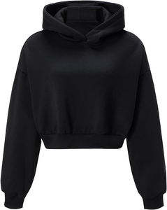 Sweat-shirt à capuche court personnalisé SHY SPORTS pour femme, en coton épais, coupe oversize, style streetwear, fabrication OEM - Product Image 1