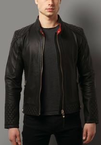 Factory Direct <b>Genuine</b> Leather Slim Fit Windproof Jacket Custom Logo Private Label for Men's Fashion Brands Bulk Orders - Product Image 5