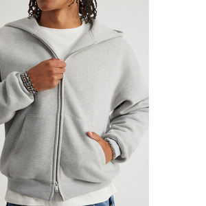 Sudadera con capucha de alta calidad para hombre, 100% algodón, con cremallera, corte holgado y extragrande, de felpa francesa, OEM - Product Image 3