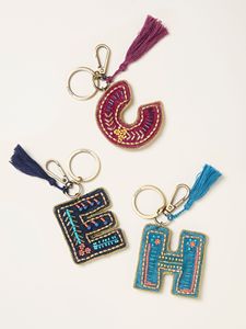 High-quality Special Gameday Handmade Fabric Beaded Adjustable Wristlet Keychain for White Colors Name Bag Charm <b>Key</b> <b>Holders</b> - Product Image 5
