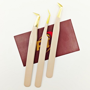 Luxury Gold Tip Eyelash Extension Tweezers <b>Kit</b> 3 Piece Precision <b>Lash</b> Isolation 90 45 65 Degree Volume Tweezers Custom Logo - Product Image 4