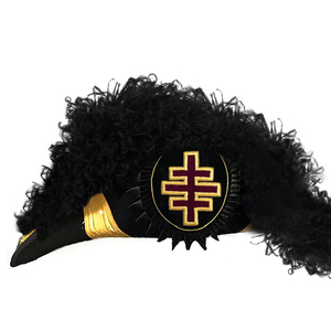 Regalia Masónica 2025 de Calidad Premium, Gorro de Comandante de Caballeros Templarios, Plumas Negras, Servicio OEM, MOQ - Product Image 6