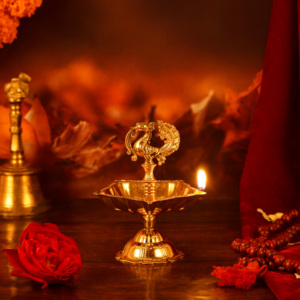 Handcrafted Brass Peacock Diya Oil Lamp Traditional Indian Puja Deepak for Temple Home Decor Festive Use and Spiritual Gifting - Product Image 1