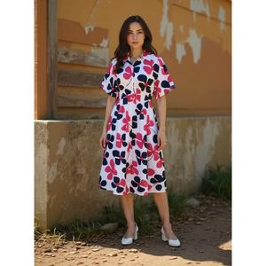 Robe chemise tendance pour femme, boutonnée, chic, impression personnalisée, marque privée, robe chemise mode pour femme - Product Image 3