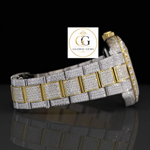 Hot Sale Luxury VVS Moissanite Rose Gold Diamond Watch Full Bling for Business Wear and High Fashion Looks Available for Sale - Product Image 6