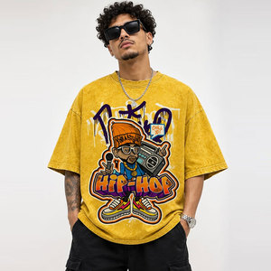 Camiseta Personalizada de Gran Tamaño con Logotipo DTG, Camiseta para Hombre con Estilo Desgastado, 100% Algodón, Ropa Urbana Personalizada, Unisex, Vintage - Product Image 4