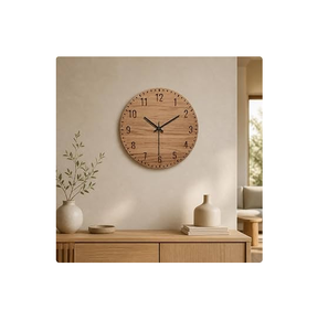 Reloj de Pared Redondo de Madera con Diseño de Árbol Recortado, Reloj de Pared Analógico Moderno con Manecillas Blancas - Product Image 2