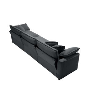 Set di Divani Moderni in Tessuto per Soggiorno, 2 Pezzi: 1 Divano a 2 Posti e 1 a 3 Posti, 8 Cuscini, Imbottitura Profonda - Product Image 6