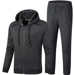 Venta al por mayor de gran tamaño grueso 450 gramos de lana de algodón francés Terry liso sudaderas con capucha conjuntos para unisex - Product Image 5