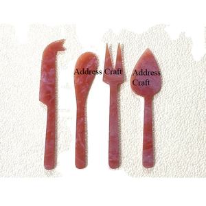 Juego de cubiertos de resina hechos a mano de 4 piezas, superventas, herramientas para queso, incluido cuchillo de corte, tenedor y esparcidor para Decoración de mesa - Product Image 2