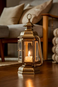 Antique <b>Copper</b> <b>Lantern</b> Decorative Filigree Candle Holder Rustic Ambient Glow Masterpiece - Product Image 3