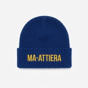 Gorro de Punto Acanalado Azul Rey con Puño, Cálido para Invierno, con Logotipo Bordado Personalizado - Product Image 1