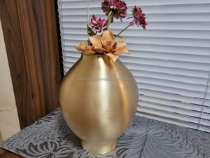 <b>Copper</b> <b>Vase</b> Minimalist Style Golden <b>Copper</b> Artifact Home Ornaments Living Room Metal Flower <b>Vase</b> Ornaments - Product Image 3